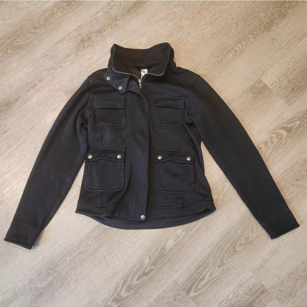 Patagonia Black Utility Pocket Full Zip Women Medium Mock Neck Better Jacket GUC